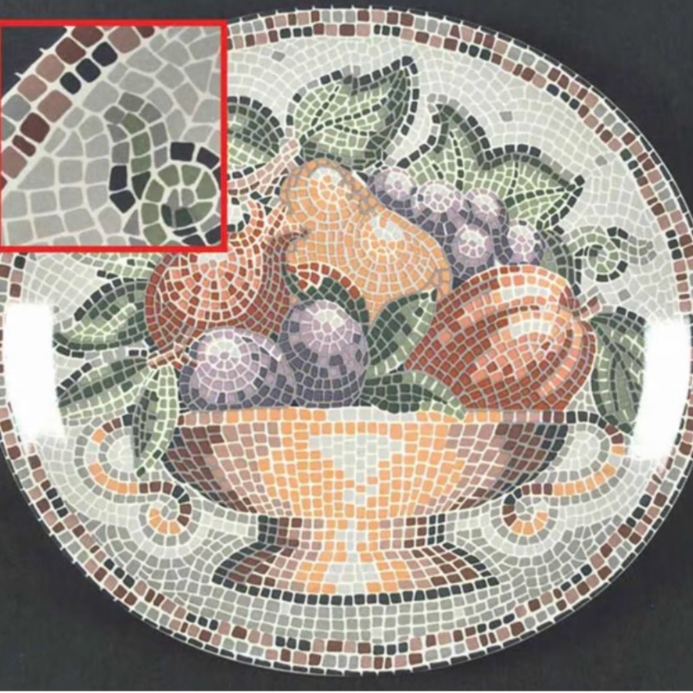 Sango Zoey 4879 Mosaic Fruit Basket Plate - Picture 4 of 5